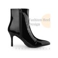 thumbnail image 3 of BLISSFUL STEP Mirror Leather Stiletto Heels Ankle Boots for Women Black 7, 3 of 6