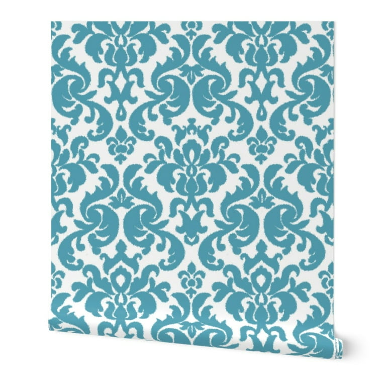 Tiffany Blue Damask Wallpaper