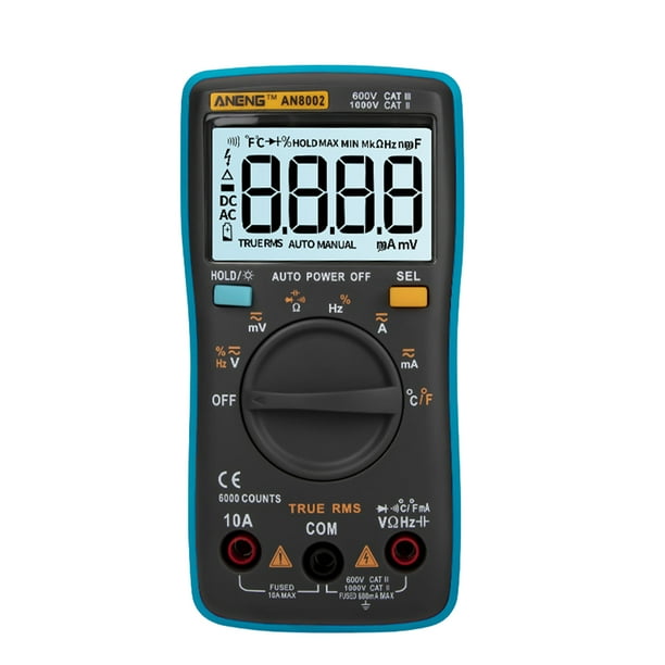 ANENG AN8002 6000 recuentos Verdadero valor eficaz Multímetro digital multifuncional Voltímetro Ampe ANENG Multimetro