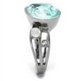 thumbnail image 4 of Luxe Jewelry Designs Women's Stainless Steel Engagement Ring with Sea Blue Crystal and Clear Stones, 4 of 4