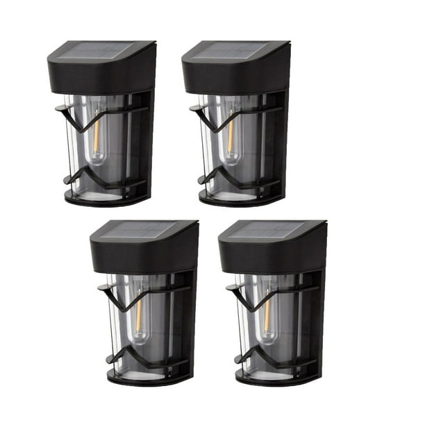 Luces solares para valla al aire libre, lámparas cálidas de pared alimentadas por energía Solar, impermeables IP65, para poste de jardín, decoración de Patio trasero