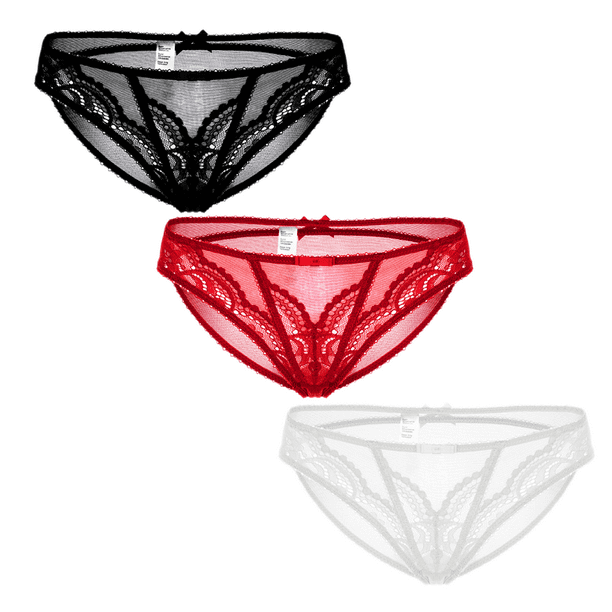 Women's Sexy Sheer Panties See Through Briefs Underwear 3 Pcs - Walmart.com