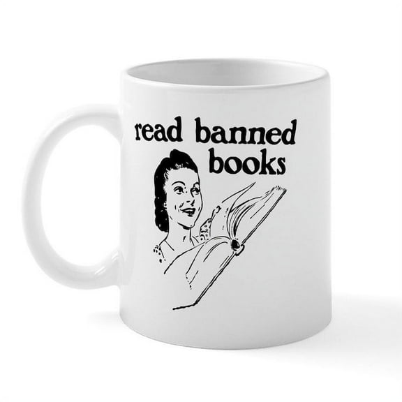 CafePress - Read Banned Books Mug - 11 oz Ceramic Mug - Novelty Coffee Tea Cup