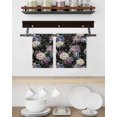 thumbnail image 3 of Country Flowers Kitchen Dish Towels for Drying Dishes Set of 2, Botanical Purple Blue Floral Black Waffle Weave Microfiber Hand Tea Bathroom Towels Quick Dry & Absorbent Towel 15.7x23.6, 3 of 7