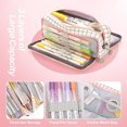 thumbnail image 2 of Large School Pencil Case, 3 Compartments Pencil Case, Pencil Case Multifunctional Portable Pencil Case Suitable for Students/Children/Adults/Girls/Boys, 2 of 4
