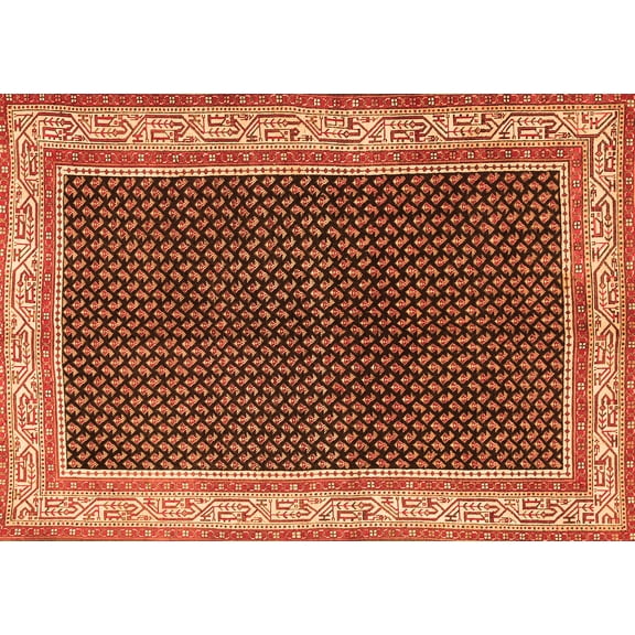 Ahgly Company Indoor Rectangle Persian Orange Traditional Area Rugs, 5' x 7'