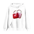 thumbnail image 5 of Girls Cute Heart Lock Print Hoodie White Valentine's Day Kids Pullover Soft Sweatshirt 3-14 Years,Size 11-12 T, 5 of 5