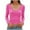 Hot Pink, variant on Luxalzxs Womens Fashion Y2K Fall Long Sleeve Tops Ruffled Low Cut Basic Layering Tee Shirts Crop Tops