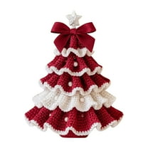 Beginner Crochet Christmas Tree Kit, DIY Handmade Ornament Craft Set with Yarn & Embellishments, Easy Starter Kit for Holiday Decor Making, Christmas Craft Gift for Beginners