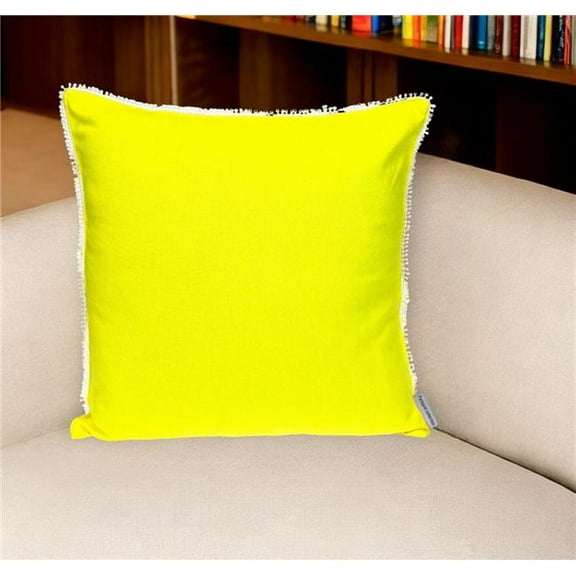 HomeRoots 529315 16 in. Yellow Cotton Throw Pillow