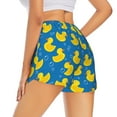 thumbnail image 3 of Goofa Rubber Duck Printed Women 2 in 1 Running Shorts,Quick Dry Athletic Workout Shorts,High Waisted Athletic Shorts with Liner Pockets-, 3 of 9