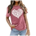 thumbnail image 1 of WEAIXIMIUNG T-Shirt à Manches Courtes pour Femmes, Imprimé d'Été, Confortable et à la Mode, pour la Saint-Valentin, 1 of 3