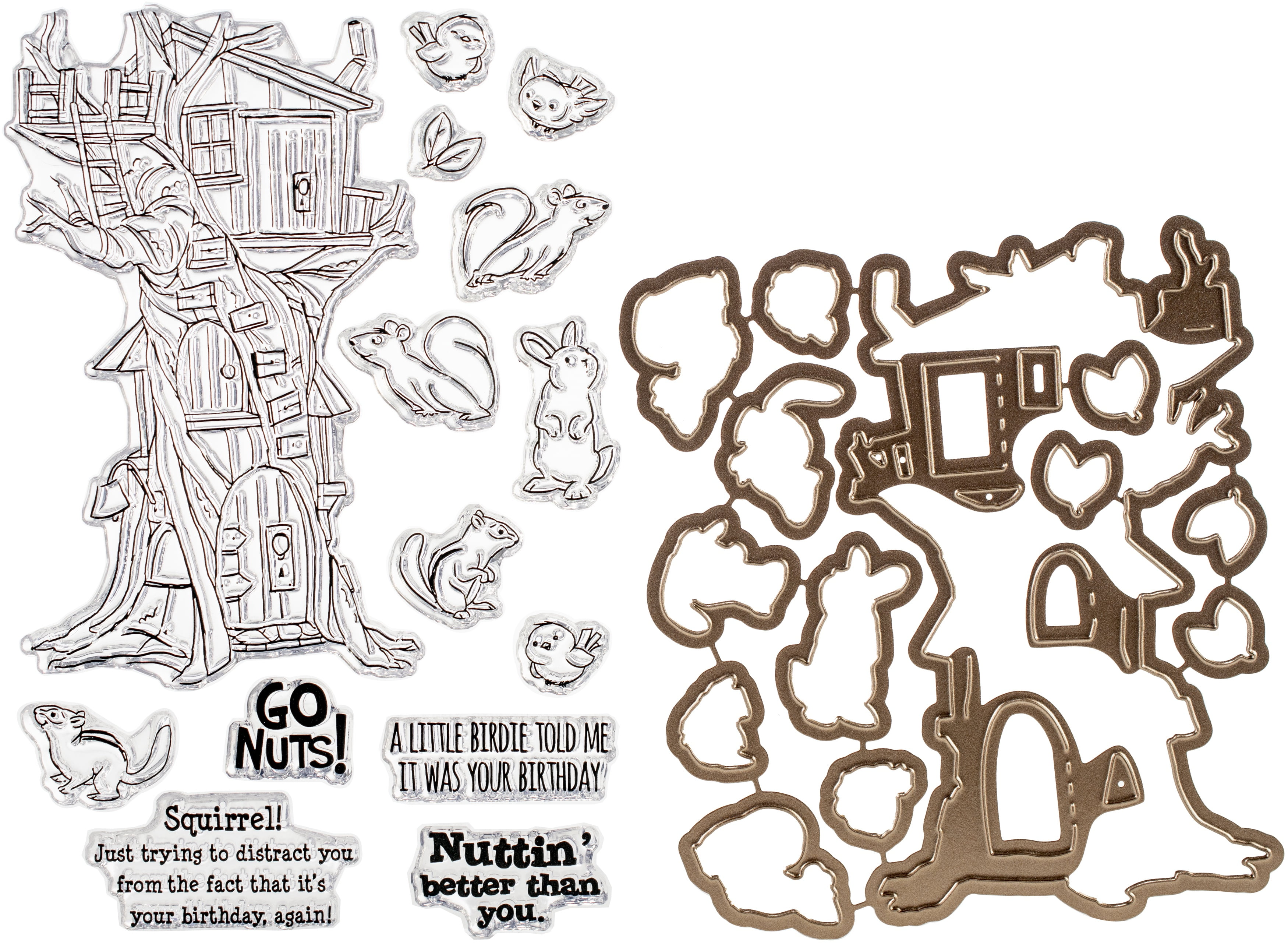 Art Impressions Critter Cubbies Clear Stamp & Die Set-Woodland Tree