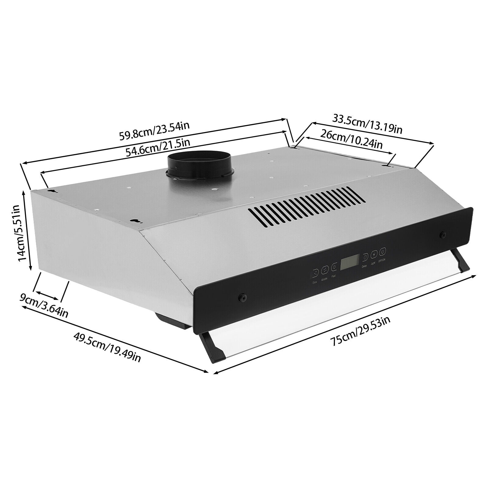 Modern Range Hood Under Cabinet Range Hood Kitchen Hood Vent Wall Mounted 160W