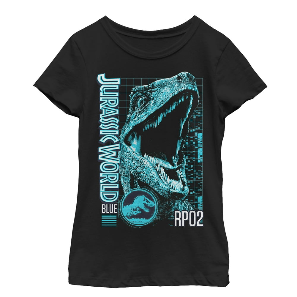 Jurassic World Girl's Jurassic World Fallen Kingdom Blue Portrait T