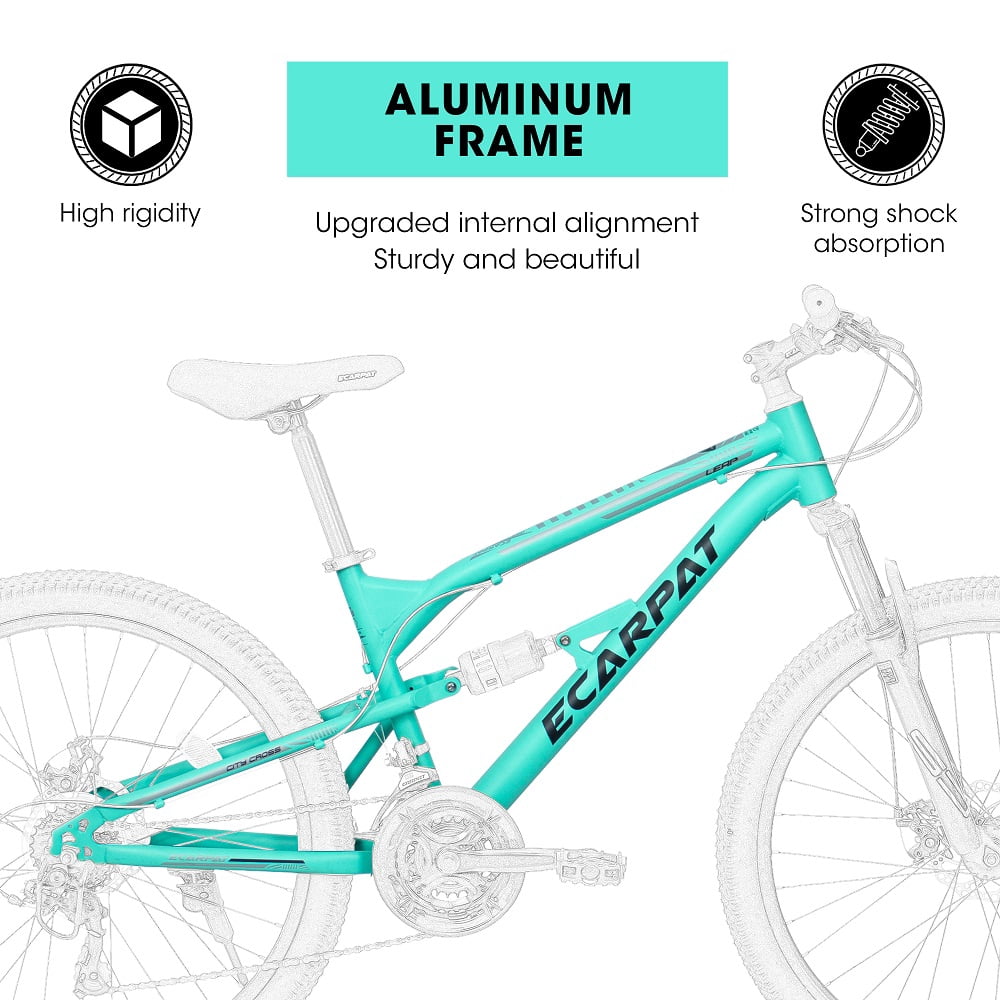 YDSM 26 Inch Steel Frame Shock Fork Plus Shock Absorber 21-speed Unisex Mountain Bike  Blue