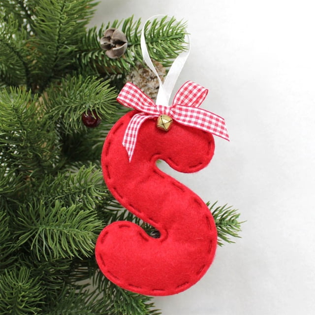 Adorno Colgante para Árbol de Navidad con 26 Letras | Adornos Navideños Personalizados para Hacer Tú Mismo | Decoración Colgante para Árbol de Navidad | Gorros de Papá Noel | Paquete de 1