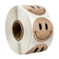 thumbnail image 1 of Autocollant Kraft Smiley Face de 1 Po, 500 Pcs par Rouleau, Autocollant de Récompense Facile à Transporter, Fournitures d'Autocollants pour Enseignants et Mamans, 1 of 4