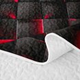 thumbnail image 5 of meiyoeat Red Checkered Grid Quilt Full For Boys,3D Modern Abstract Geometric Full Bedspread Sets For Kids,3 Pieces, 5 of 7