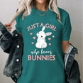 thumbnail image 2 of Easter Bunny Rabbit Graphic Short Sleeve T Shirt for Women Crew Neck Casual Tee Soft Breathable Sky Blue XL, 2 of 4