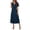 Navy, variant on Summer Dress for Women V-Neck Short Sleeve Tiered Smocked Waist Flowy Midi Dress with Ruffle Hem