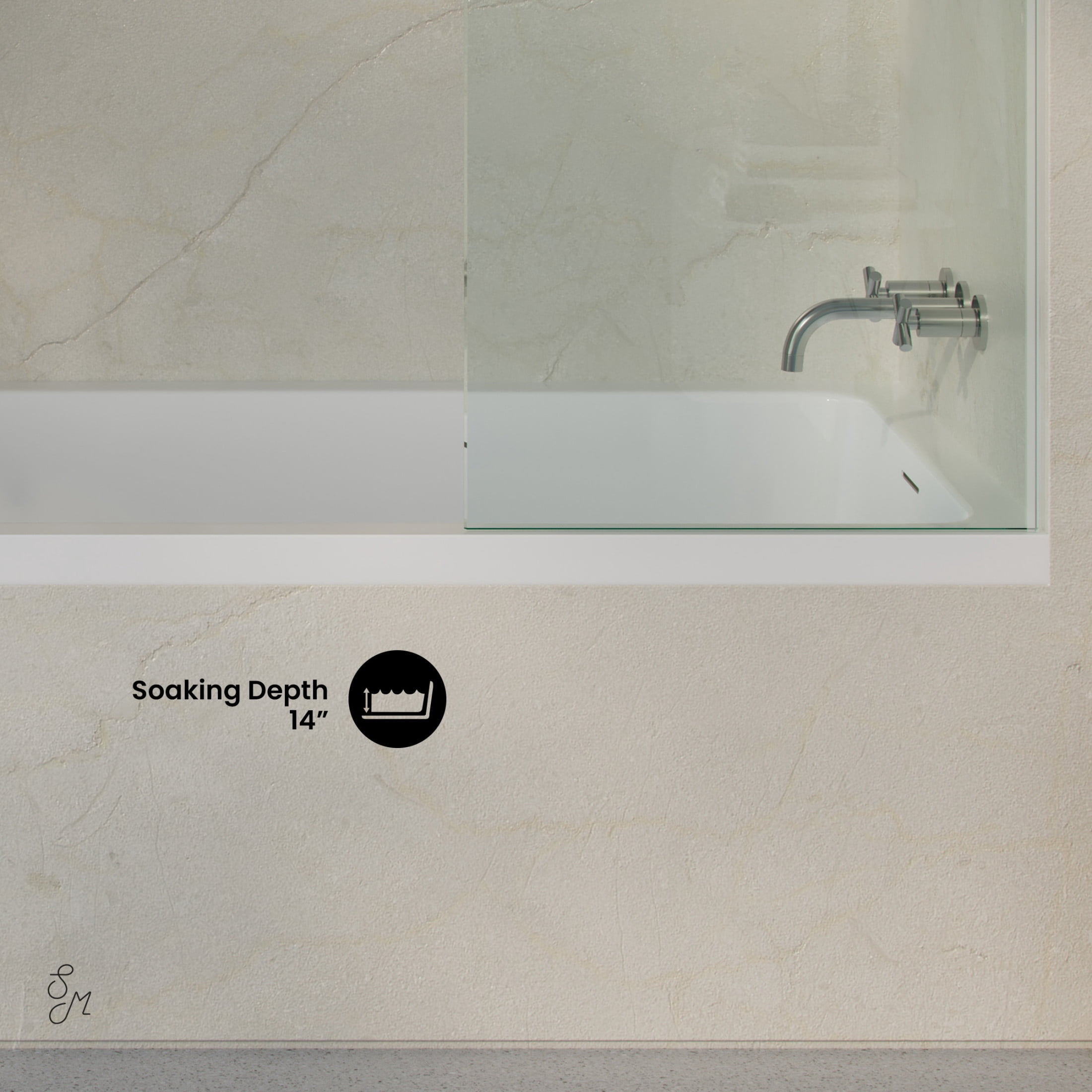 Voltaire 72 x 36 Right Drain Soaking Alcove Bathtub in Glossy White with Integrated Armrest