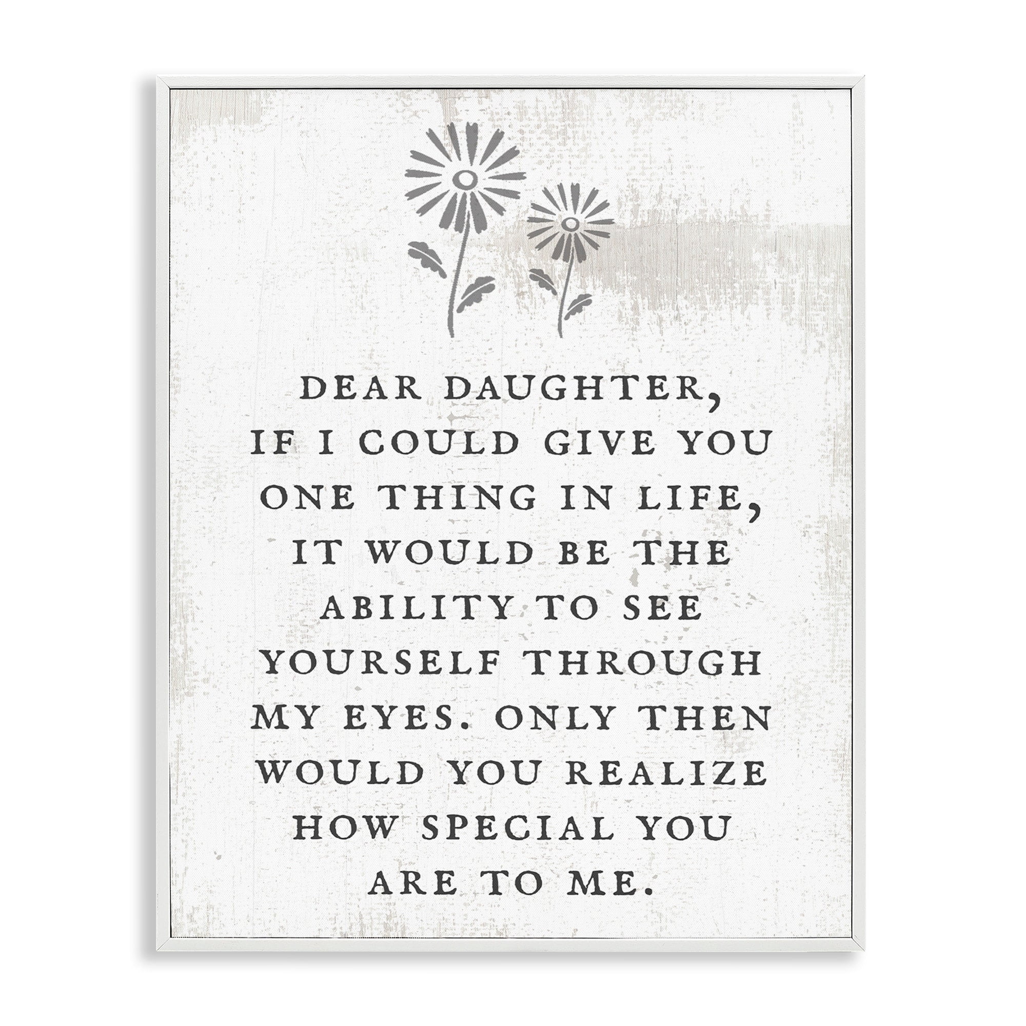 Stupell Industries Dear Daughter How Special You Are Phrase Rustic Flower, 16 x 20, Design by Daphne Polselli