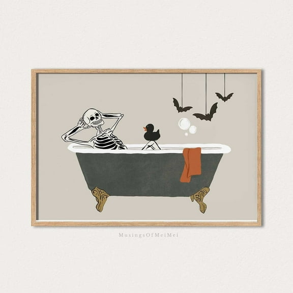 Miluva Halloween bathroom sign – Wall art – Halloween printables – Bathroom sign, 8x12 UNFRAMED