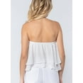 thumbnail image 3 of FashionMile Women Swiss Dot Woven Ruffled Flare Two Ply Off the Shoulder Tube Crop Top, 3 of 5