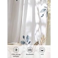 thumbnail image 6 of Thanksgiving Pumpkin Sheer Curtains 84 inches Long, Fall Eucalyptus Leaves Autumn Harvest Light Filtering Sheer Window Curtains Rod Pocket Voile Drapes for Bedroom Living Room, 52"W x 84"L 2 Panels, 6 of 7