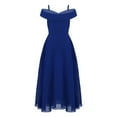 thumbnail image 2 of YONGHS Junior Cold Shoulder Spaghetti Straps Flower Girl Dress Pageant Wedding Formal Party Maxi Gown Blue 8, 2 of 6