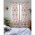 thumbnail image 3 of Boho Geometric Sheer Curtains 63 Inch Length 2 Panels Set for Living Room/Bedroom, Modern Abstract Art Ethnic Rhombus Kitchen Curtains Grommet Semi-Sheer Curtains Drapes Window Treatments 42"x63"x2, 3 of 7