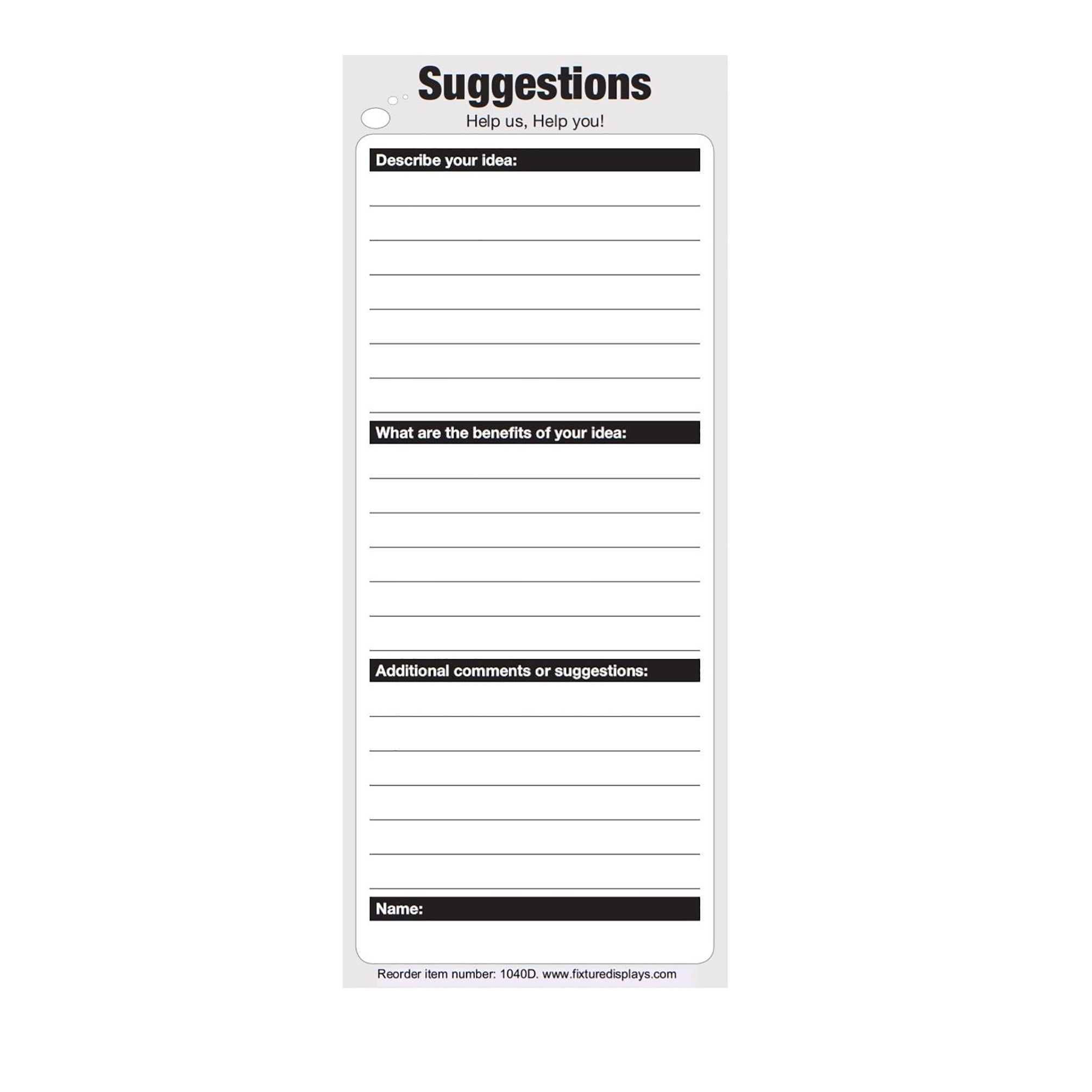 FixtureDisplays® 25 Suggestion Cards Suggestion Box Cards 3.5x8.5