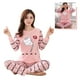 thumbnail image 2 of EeaseMX Conjunto de 2 pijamas de manga larga con cuello redondo y estampado de gato de dibujos animados para mujer, ropa de dormir de otoño, ropa de estar por casa de algodón, talla M, 2 of 7
