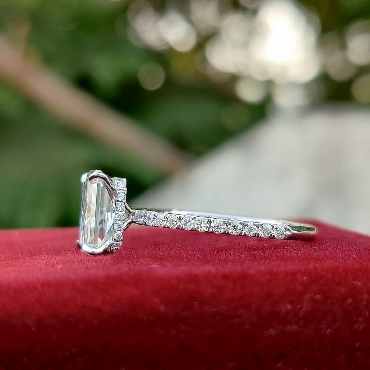 solitaire jewels 3.5CT Radiant Moissanite Hidden Halo Engagement Ring For Women, 14K Yellow Gold