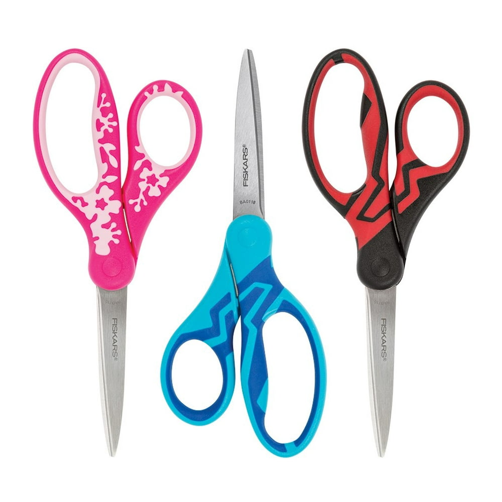 3 Pack of Fiskars Softgrip Student Scissors 7 Inch