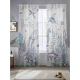 thumbnail image 2 of Ocean Coastal Sheer Curtains 2 Panels Set Sea Turtle Coral Starfish Seaweed Wood Grain Sheer Window Curtains Light Filtering Rod Pocket Voile Drapes for Bedroom Living Room 52"X96", 2 of 8