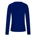 thumbnail image 5 of Idoravan Womens T Shirts Long Sleeve Crew Neck Basic Tee Women's Fall Fashion Long Sleeve Stretch Slim Fitted Ribbed T-Shirt Blouse Solid Basic Tops Blue L, 5 of 5