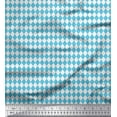 thumbnail image 1 of Soimoi Blue Georgette Viscose Fabric Diamond Geometric Decor Fabric Printed Yard 42 Inch Wide, 1 of 3