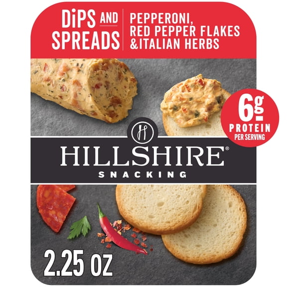 Hillshire Snacking Pepperoni, Red Pepper Flakes & Italian Herbs, Cheese Spreads, 2.25 oz (Refrigerated)