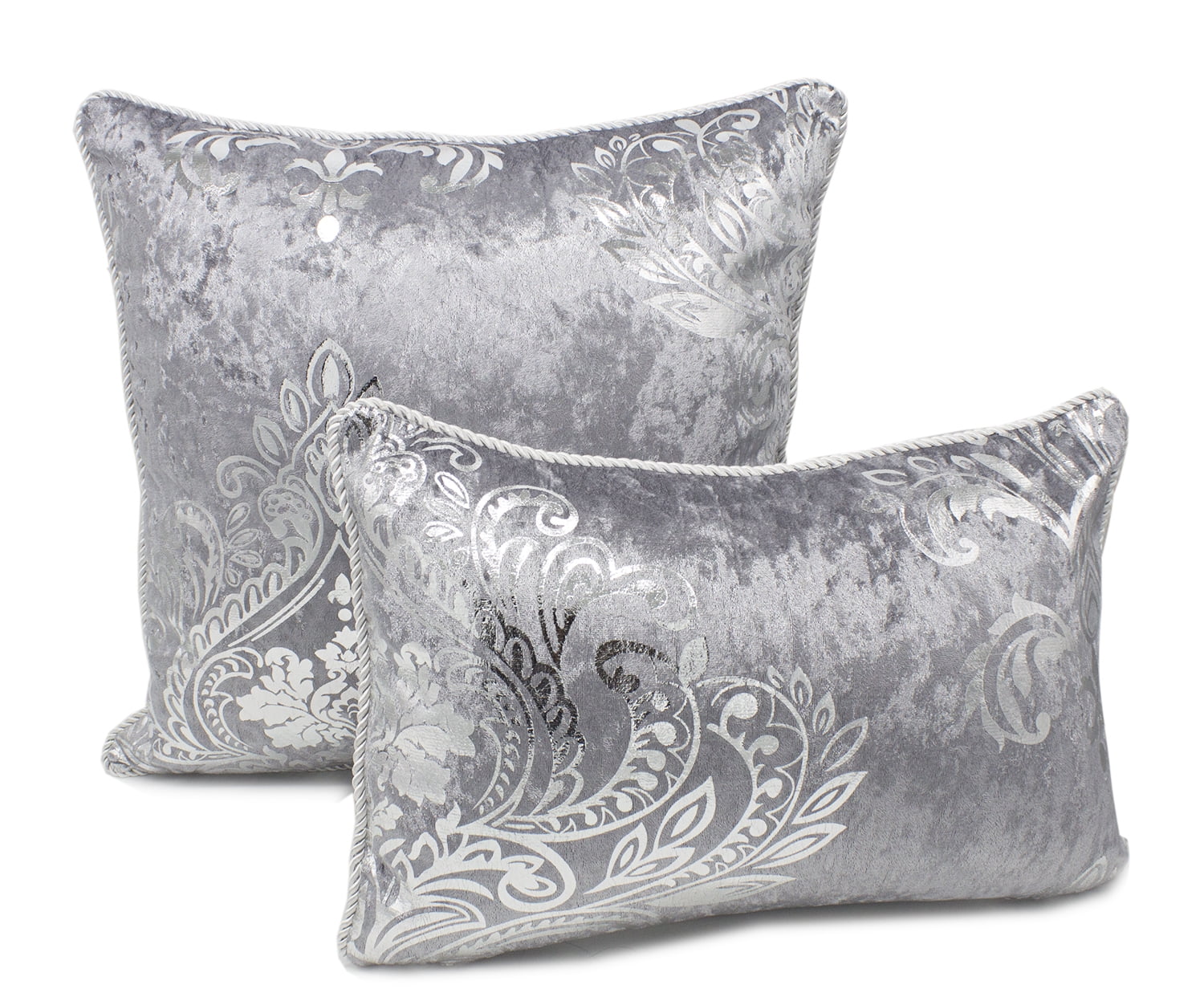 Stunning Silk Velvet Foil Floral Decorative Throw Pillow