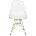thumbnail image 4 of LeisureMod Cresco Modern Acrylic Dining Chairs - Eiffel Gold Chrome Base, Stylish Accent Chairs for Contemporary Dining Rooms & Kitchens in White Green, 4 of 8