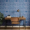 thumbnail image 3 of S4Sassy Peel & Stick Textured Vinyl Wallpaper, Urban Chic Tile Lattice Print Contact Paper Waterproof - Blue, 25"x360", Removable Modern Wall Covering for Home Decor in Bedrooms & Living Areas, 3 of 9
