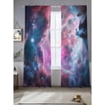 thumbnail image 2 of Colorful Nebulae Sheer Curtains for Living Room Bedroom, Abstract Shiny Gradient Pink Blue Purple Cosmos Sky Star Light Filtering Sheer Curtains, Rod Pocket Voile Window Drapes, 2 Panels Set 52"x 96", 2 of 7