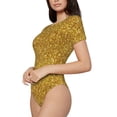 thumbnail image 2 of Easygdp Gold Glitter Women'S Waist-Cinching Short-Sleeved Onesie, Olastic Onesiet,Snaps At Bottom,Easy To Put On And Take Off - Xx-Large, 2 of 9