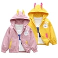 thumbnail image 2 of LYMAYTER Baby Girls Hooded Jacket Cartoon Rabbit with Pocket Jacket for Kids Early Spring Leisure Jacket Coat 1-7Y, 2 of 8