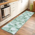 thumbnail image 2 of 2'x6' Rug Runners for Hallways Kitchen, Green Abstract Non Slip Entryway Beside Floor Carpet Runner, Modern Oil Painted Art Contemporary Washable Laundry Room Bedroom Throw Rugs Mat for Family Pet, 2 of 8