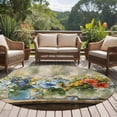 thumbnail image 4 of Large Round Rug 8Ft Washable Non-Slip, Farmhouse Flowers Circle Area Rugs for Living Room Bedroom, Country Spring Botanical Florals Painting Indoor Floor Mats Carpet Runner for Home Decor, 4 of 8