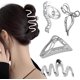 thumbnail image 1 of lote De 4 Grandes Pinces Cheveux En Mtal Argent Pour Femme Et Fille, 1 of 5