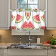 thumbnail image 2 of Yayeee Kitchen Curtains Tier Pair Light Filtering 27"x36" Rod Pocket Short Cafe Window Panel, Cartoon Watermelon, 2 of 7